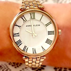 NEW Anne Klein AK/3322WTRG Rose Gold-Tone Watch